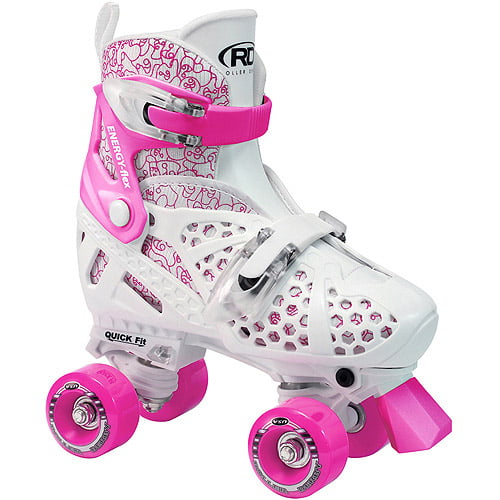 HYPRO PINK BLUE STAR Wheeled Sneaker Youth size 13 Roller Skates PERFECT !!! 